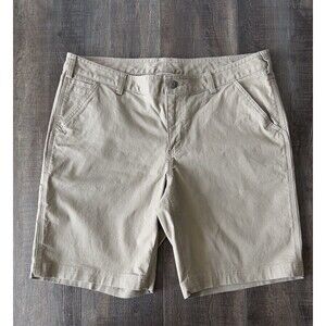 Duluth Trading Women’s Tan Khaki Flat Front Cargo Shorts Size 16  Style 3237-18